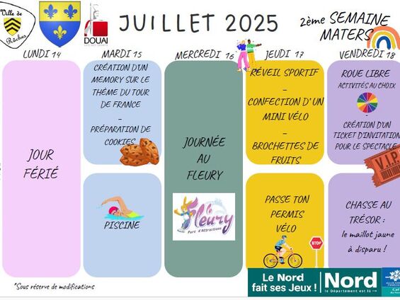 planning de 3 à 5 ans
du 15 au 18/7/2025